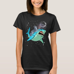 Funny Siberian Husky Shark Jawsome Dog Space Gal T-Shirt