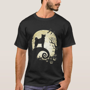 Funny Siberian Husky Witch Pumpkin Halloween Costu T-Shirt