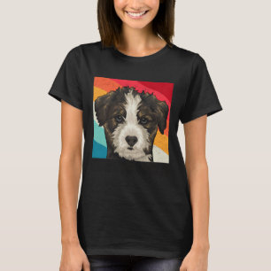 Funny Siberian Huskydoodle Art Retro Face Huskydoo T-Shirt
