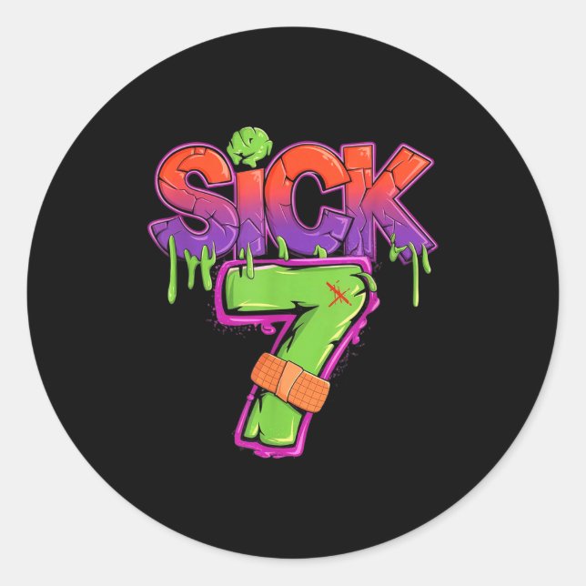 Funny Sick Seven 67 Funny Meme Sick Of 7  Classic Round Sticker (Front)