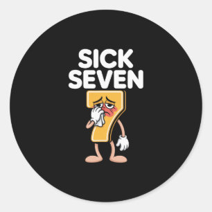 Funny Sick Seven 67 Halloween Costume  Classic Round Sticker