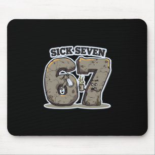 Funny Sick Seven 67 Meme Costume Sneezing Cold Flu Mouse Pad