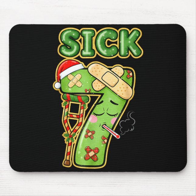 Funny Sick Seven Meme 67 Six Seven Santa Hat Chris Mouse Pad (Front)