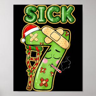 Funny Sick Seven Meme 67 Six Seven Santa Hat Chris Poster