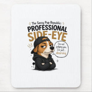 Funny Side-Eye Dog - "I'm Not Judging You" Mouse Pad