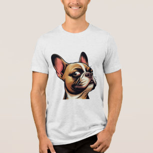 Funny Side-Eye Frenchie - Judgmental French Bulldo Tri-Blend Shirt