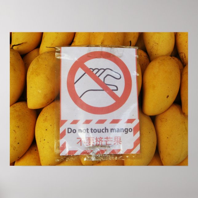 Funny Sign 'Do not touch mango' (Front)