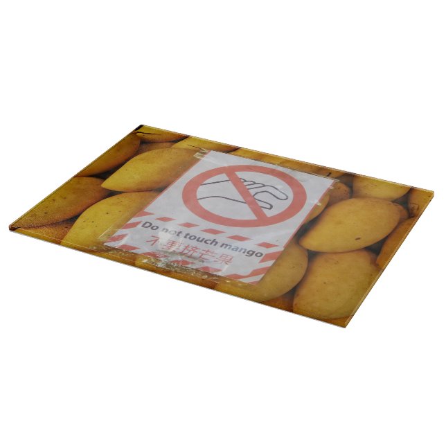 Funny Sign 'Do not touch mango' Cutting Board (Corner)
