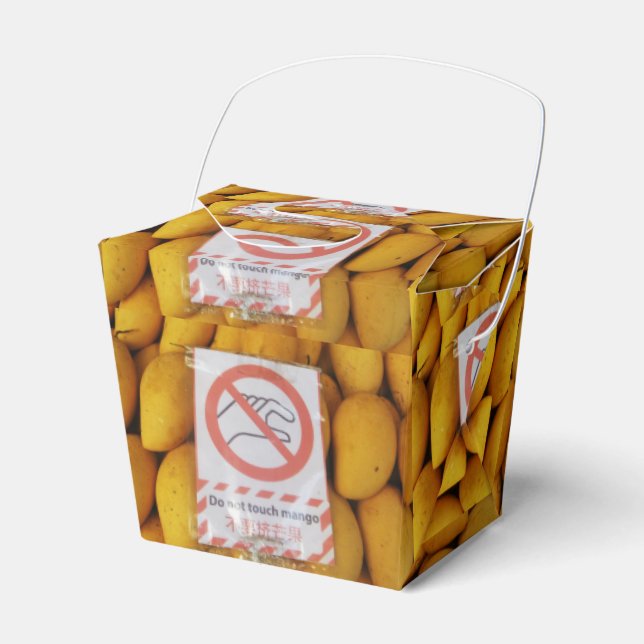 Funny Sign 'Do not touch mango' Favour Box (Front Side)