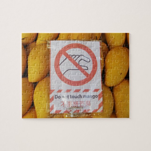 Funny Sign 'Do not touch mango' Jigsaw Puzzle (Horizontal)