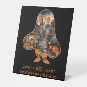 Funny Sign Sarcastic Humour Ghost Halloween Decor