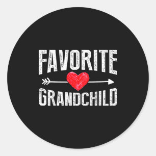 Funny Siled Granhildren Favorite Granhild  Classic Round Sticker