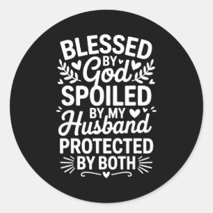 Funny Siled Wife Art For Women Girls Mpy Old Husba Classic Round Sticker