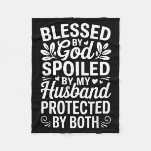 Funny Siled Wife Art For Women Girls Mpy Old Husba Fleece Blanket