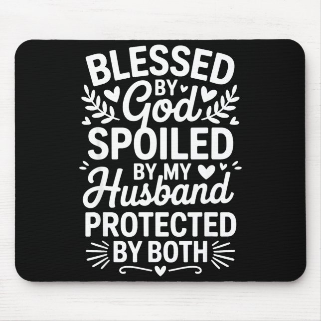 Funny Siled Wife Art For Women Girls Mpy Old Husba Mouse Pad (Front)