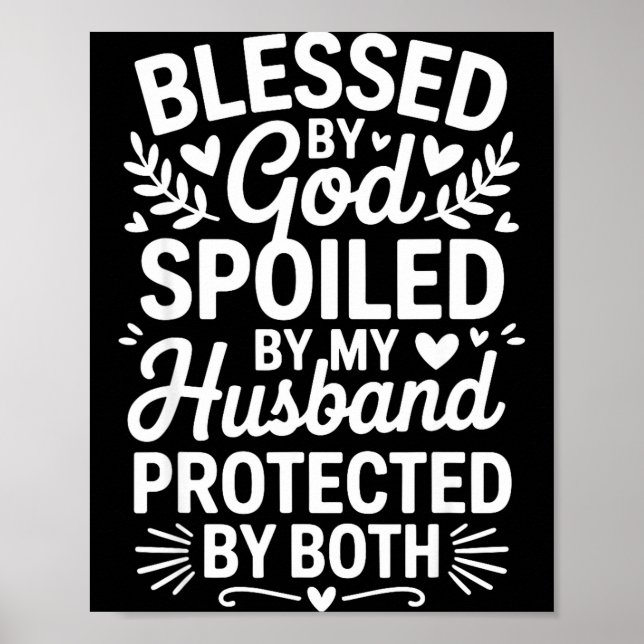 Funny Siled Wife Art For Women Girls Mpy Old Husba Poster (Front)
