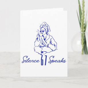 Funny Silence Speaks 67 Minimal Line Art Coffee Ca Card