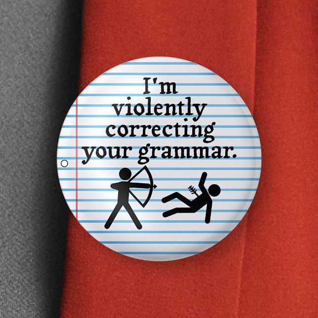 Funny "Silently Correcting Your Grammar" Spoof 3 Cm Round Badge (Creator Uploaded)
