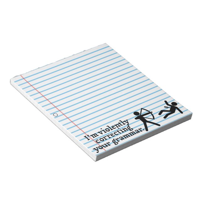Funny "Silently Correcting Your Grammar" Spoof Notepad (Angled)