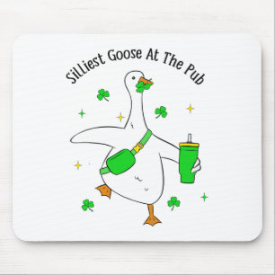 Funny Silliest Goose At The Pub Animal Goose St Pa Mouse Pad