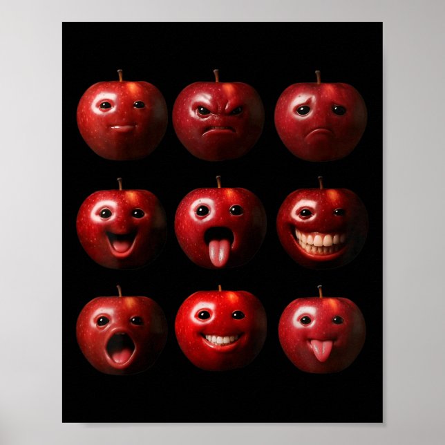Funny Silly Ai Apple Gen Z Meme Brainrot Humour Fr Poster (Front)