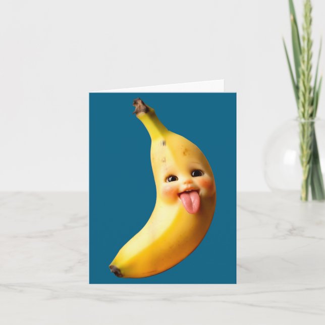 Funny Silly Ai Banana Gen Z Meme Brainrot Humor To Card (Front)