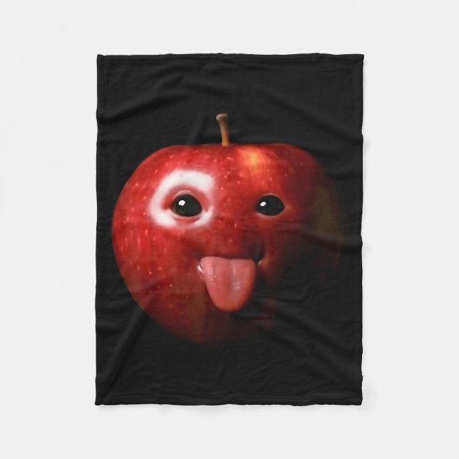 Funny Silly Ai Gen Z Meme Brainrot Humor Tongue Ou Fleece Blanket (Front)