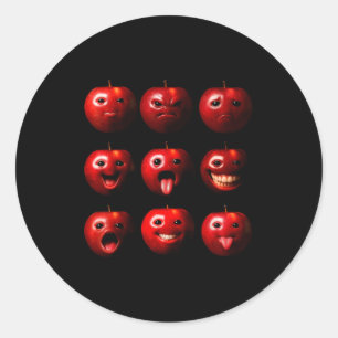 Funny Silly Ai Gen Z Meme Brainrot Humour Fruit Lo Classic Round Sticker