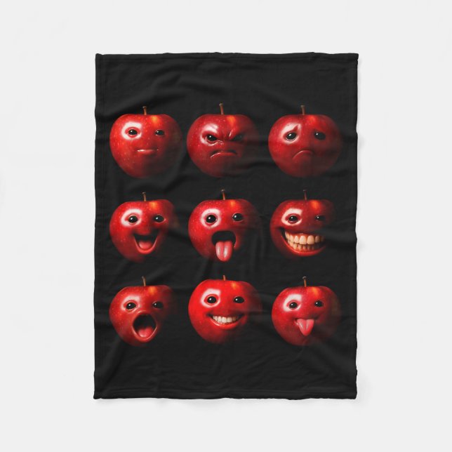 Funny Silly Ai Gen Z Meme Brainrot Humour Fruit Lo Fleece Blanket (Front)