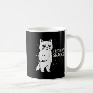 Funny Silly Cat I Require Snacks Coffee Mug