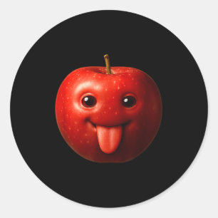 Funny Silly Gen Z Meme Brainrot Humor Tongue Out Classic Round Sticker