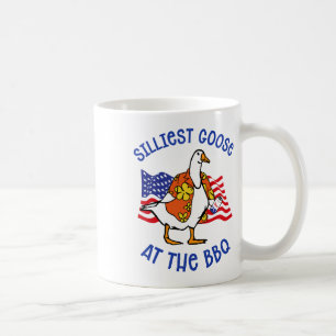 Funny Silly Goose At The Bbq Animal Goose 4th Of J Coffee Mug