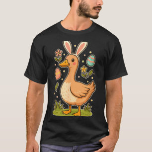 Funny Silly Goose Bunny Rabbit Eggs Happy Easter T-Shirt