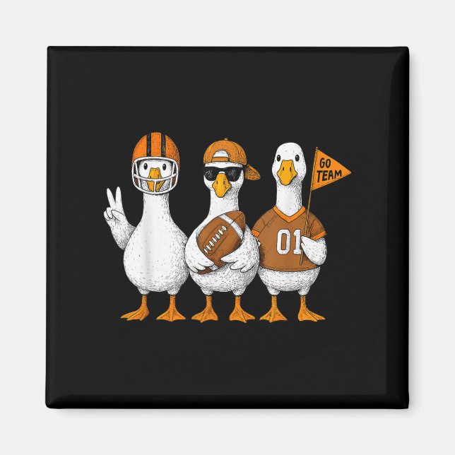 Funny Silly Goose Duck Football Fall Football Game Magnet (Front)