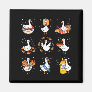 Funny Silly Goose Foodie Hotdog Lover BBQ Magnet