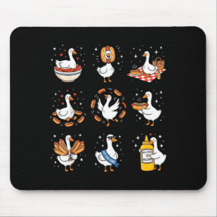 Funny Silly Goose Foodie Hotdog Lover BBQ Mouse Pad