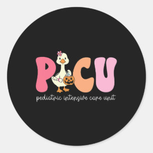 Funny Silly Goose Halloween Picu Nurse Fall Thanks Classic Round Sticker