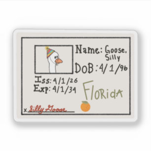 Funny Silly Goose ID Sticker