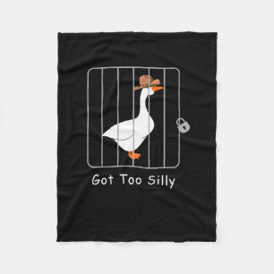 Funny Silly Goose Lover Mugshot Meme - Got Too Sil Fleece Blanket