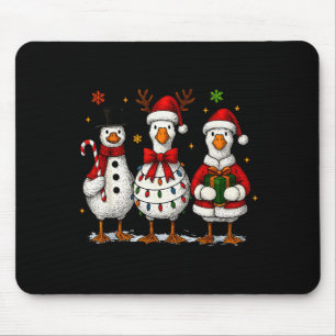 Funny Silly Goose Merry Christmas Lights Goose Xma Mouse Pad