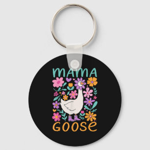 Funny Silly Goose Mum Mummy Mothers Day Floral Mam Key Ring