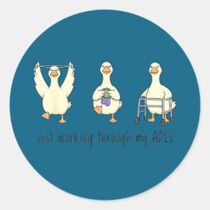 Funny silly goose ot occupational therapist back t classic round sticker