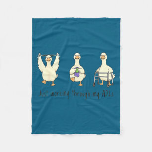Funny silly goose ot occupational therapist back t fleece blanket