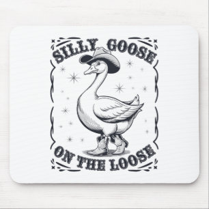Funny Silly Goose Teacher Club Animal Lover Groovy Mouse Pad