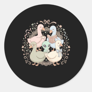 Funny Silly Goose Teacher Club Teacher Classic Round Sticker