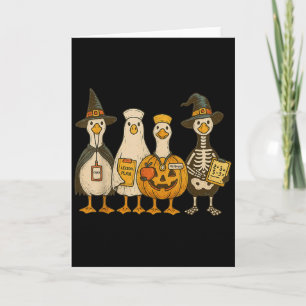 Funny Silly Goose Teacher Halloween Trick Or Teach Card