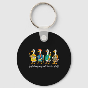 Funny Silly Goose Teaching Art Teacher Painting Dr Key Ring