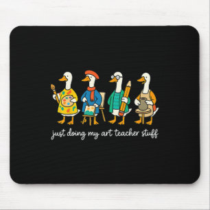 Funny Silly Goose Teaching Art Teacher Painting Dr Mouse Pad
