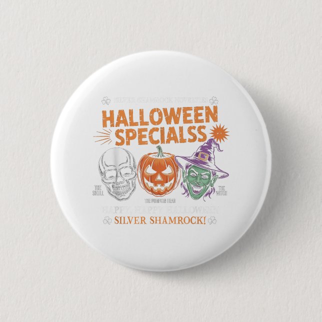 Funny Silver Shamrock Novelties Halloween Specials 6 Cm Round Badge (Front)