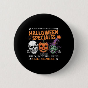 Funny Silver Shamrock Novelties Halloween Specials 6 Cm Round Badge